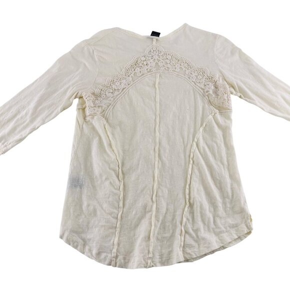 Mona B Ivory Long Sleeve Button-Up Womens Top - Picture 5 of 5